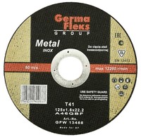 Круг (диск) отрезной по нержавеющей стали 115 мм (115х1,0х22,2) INOX GermaFleks Group