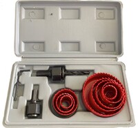 Набор кольцевых пил (красные усиленные) 19, 22, 29, 32, 38, 44, 51 и 67 мм