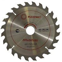 Диск пильный по дереву победитовый (205х30 мм; 24Т) «PLEXPART»